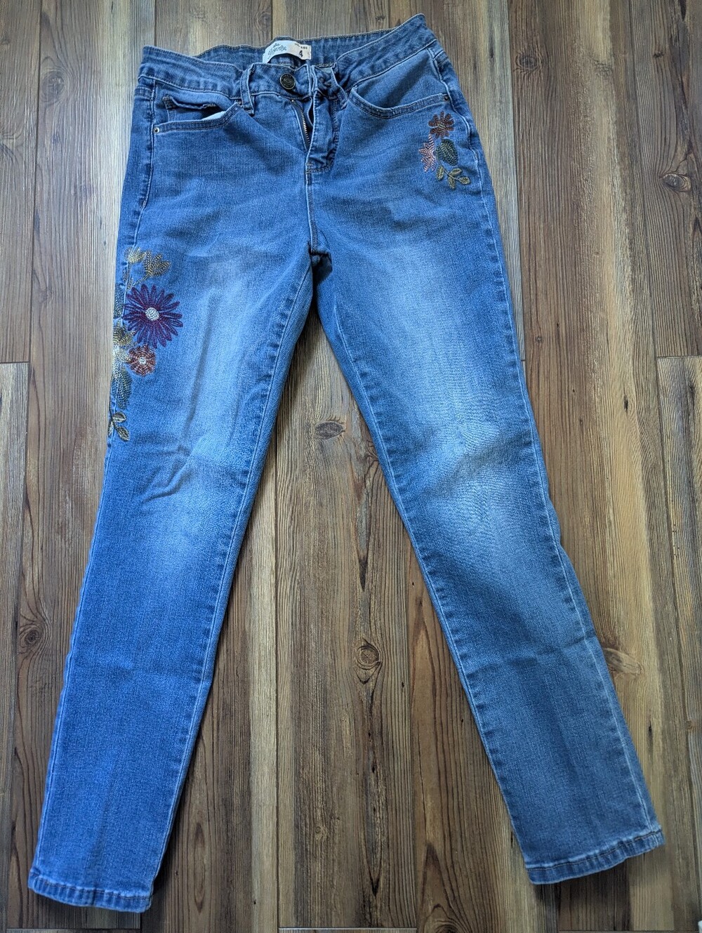 Royalty For Me Embroidered Blue Women's Stretch Slim Jeans